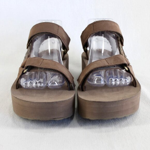 Teva Flatform Universal Interweave Sandal Size 8 Brown Adjustable Strap Platform - Picture 3 of 9